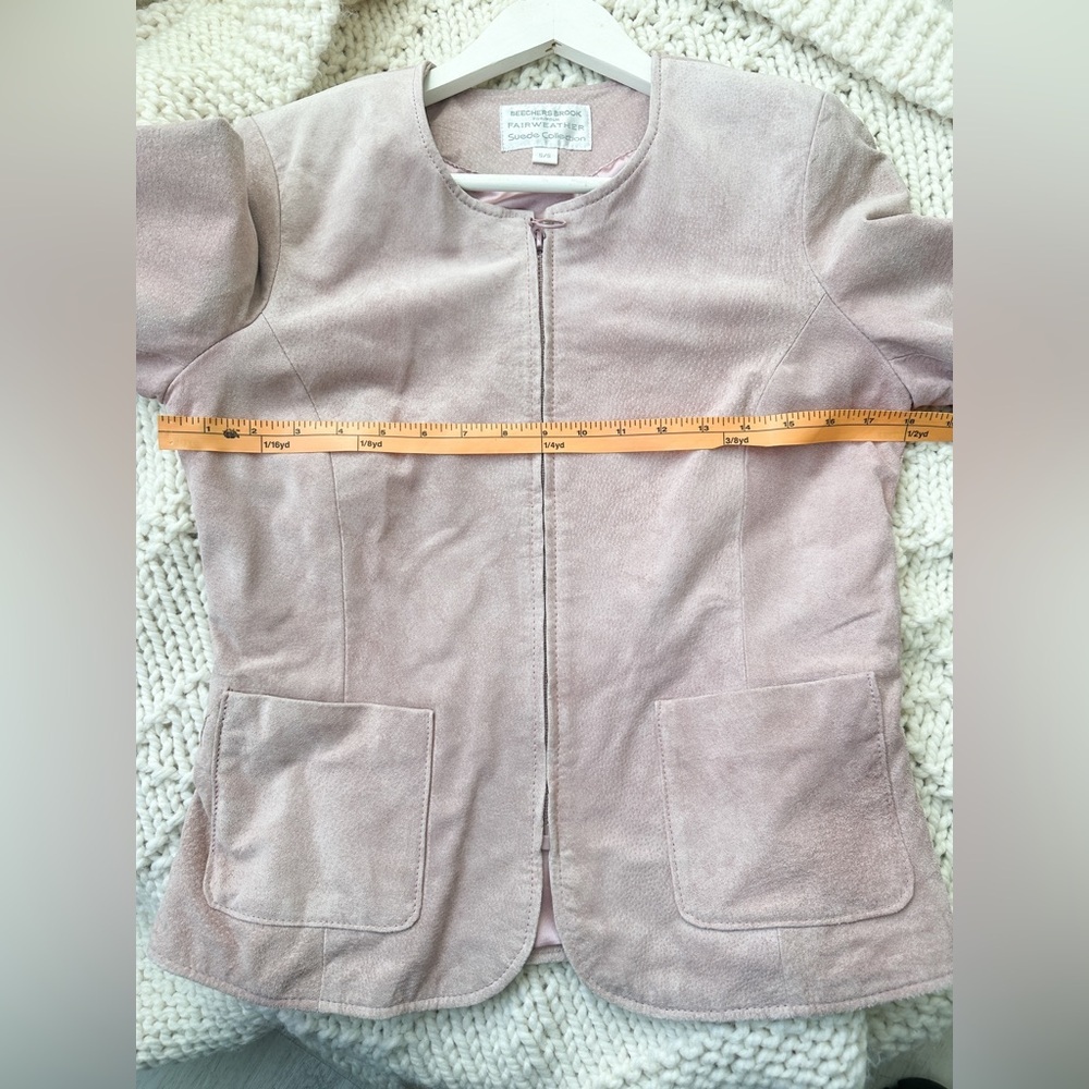 Suede Jacket “Beechers Brook-Fairweather”-Blush Pink Genuine Leather- Size:Small - Picture 9 of 11